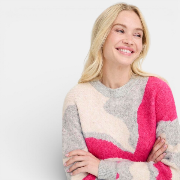 b young OMEA Abstract Jumper in Phlox Pink