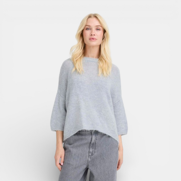 b young OTIA Jumper in Light Grey Melange