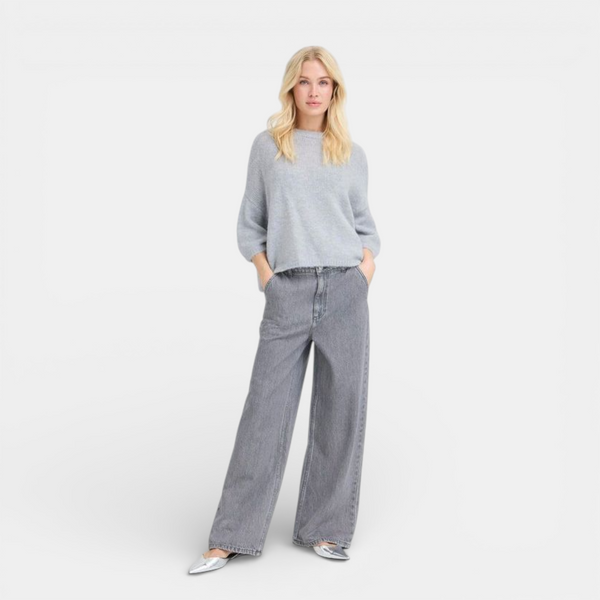 b young OTIA Jumper in Light Grey Melange