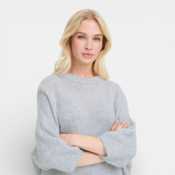 b young OTIA Jumper in Light Grey Melange