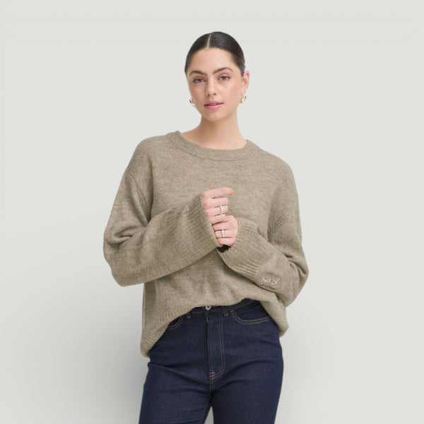 ICHI BALING Long Sleeve Knit in Sepia Tint