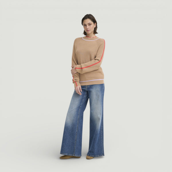 ICHI BOSTON Long Sleeve Knit in Sepia Tint