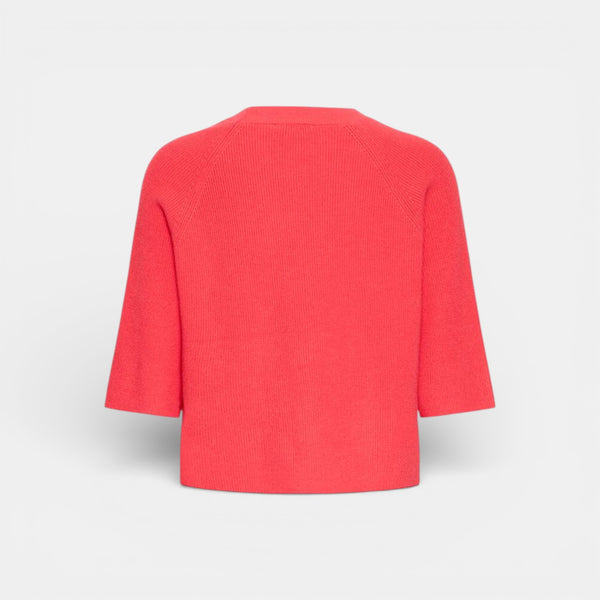 ICHI BOSTON 3/4 Sleeve Knit in Teaberry - TheSecretCloset.Boutique