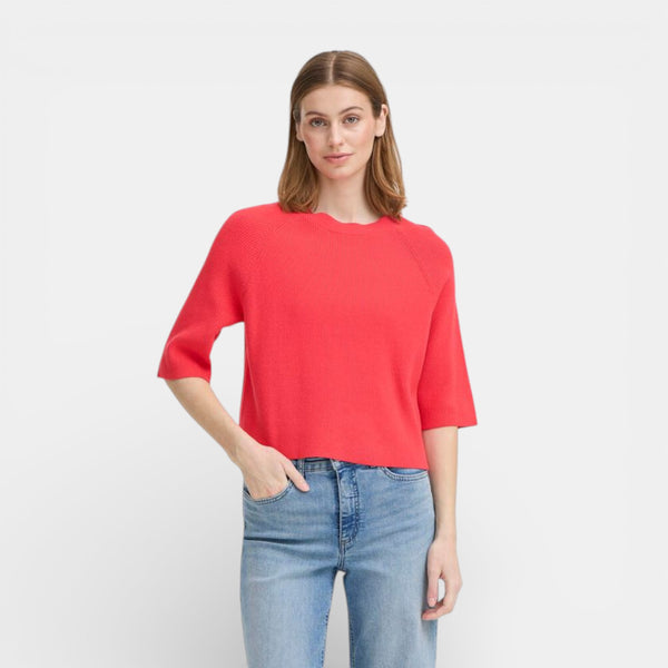 ICHI BOSTON 3/4 Sleeve Knit in Teaberry - TheSecretCloset.Boutique