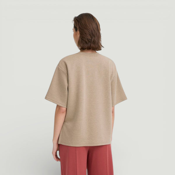 ICHI Sepia short sleeve top rear view on model