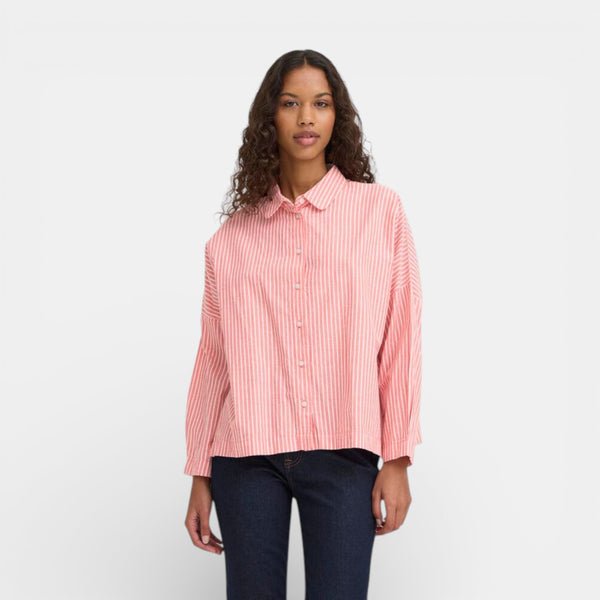 ICHI GILLY Shirt in Birch/Pink - TheSecretCloset.Boutique