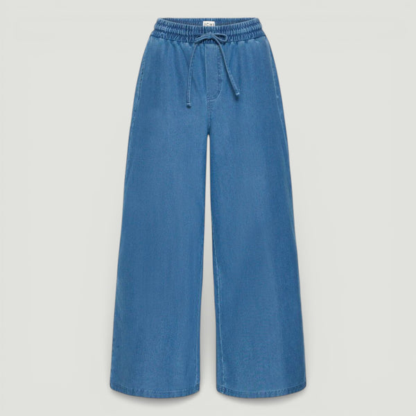 ICHI KATE Denim Pants in Medium Blue