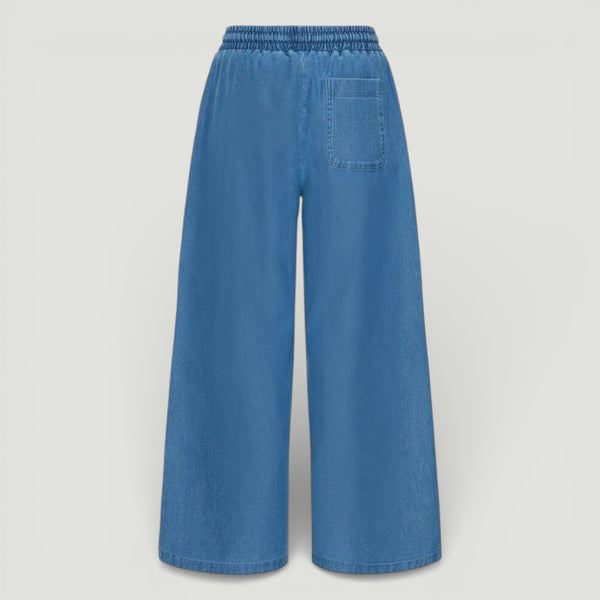 ICHI KATE Denim Pants in Medium Blue