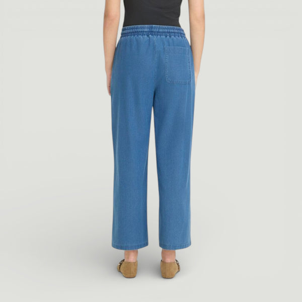 ICHI KATE Denim Pants in Medium Blue