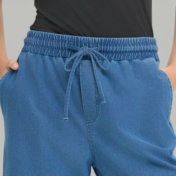 ICHI KATE Denim Pants in Medium Blue