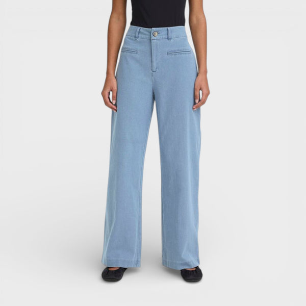 ICHI KATE Denim Pants in Light Denim - TheSecretCloset.Boutique