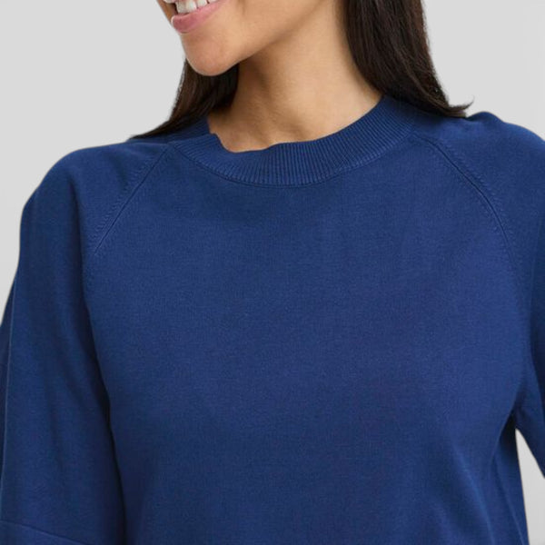 b young MORLA Short Sleeve Jumper in Medieval Blue