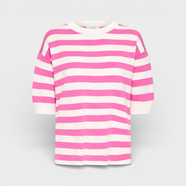 b young MORLA T Shirt in Phlox Pink Stripe - TheSecretCloset.Boutique