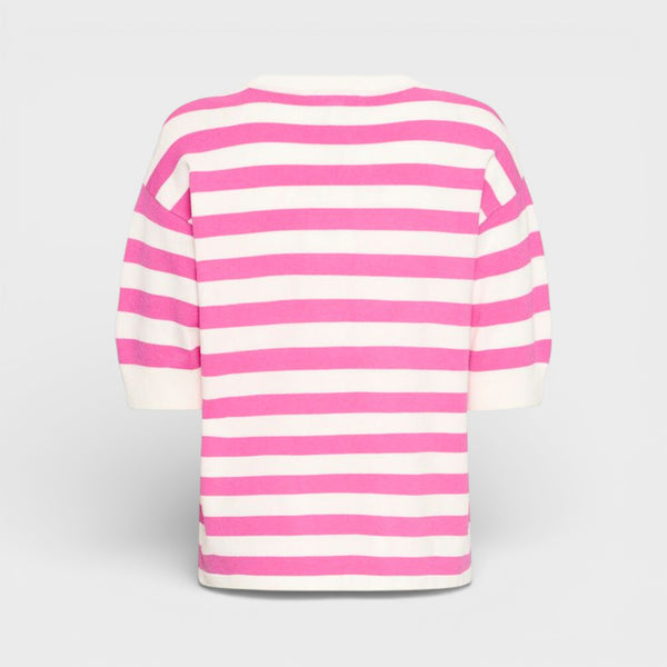 b young MORLA T Shirt in Phlox Pink Stripe - TheSecretCloset.Boutique