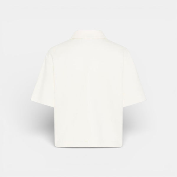 b young PUSTI Short Sleeve Polo in Marshmallow - TheSecretCloset.Boutique