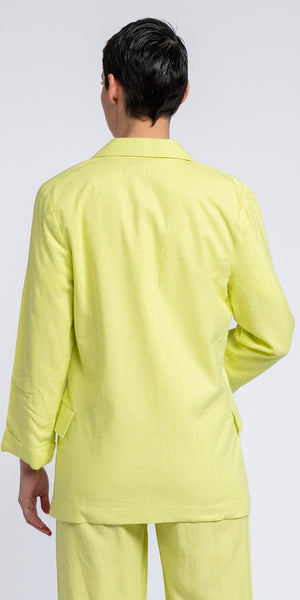 SMF Linen Blazer in Lime