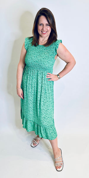 Ditsy Daisy Shirred Dress