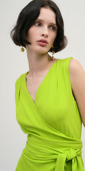 ACCESS Wrap Dress in lime