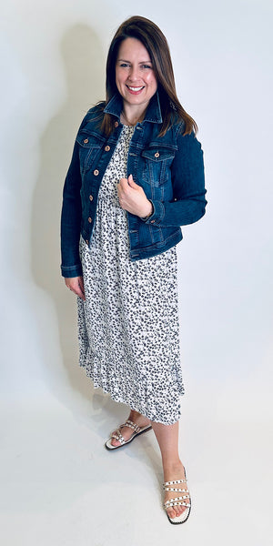 Ditsy Daisy Shirred Dress
