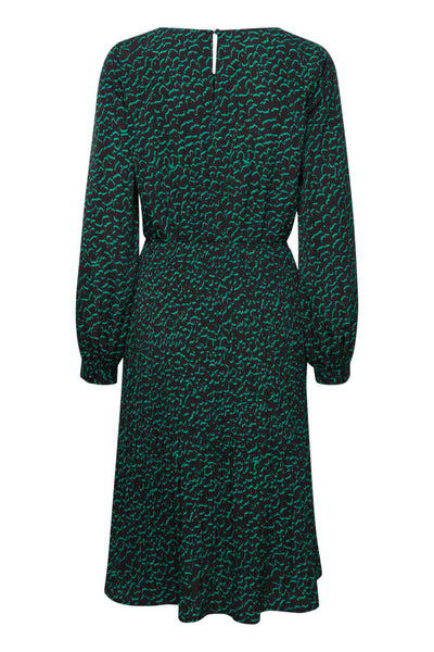 ICHI DARA Dress in Ditsy Outline Green