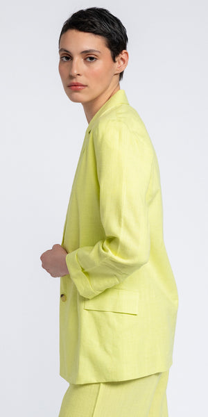 SMF Linen Blazer in Lime