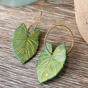 Elephant Leaf Hoop Earrings - TheSecretCloset.Boutique