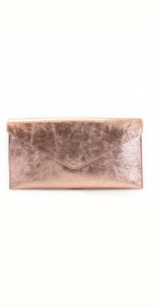 Leather Metallic Clutch Bag (various colours) - TheSecretCloset.Boutique