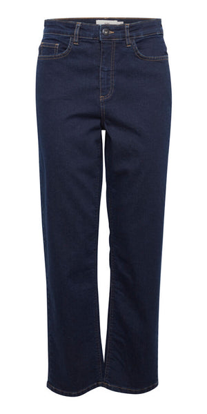 ICHI TWIGGY RAVEN Cropped Jeans in Dark Blue