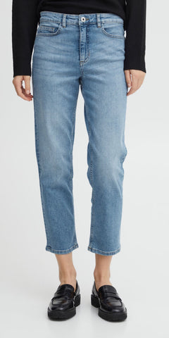 ICHI TWIGGY RAVEN Cropped Jeans in Light Blue