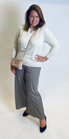 PULZ SARA Boatneck Zipper Pullover in Turtledove Melange - TheSecretCloset.Boutique