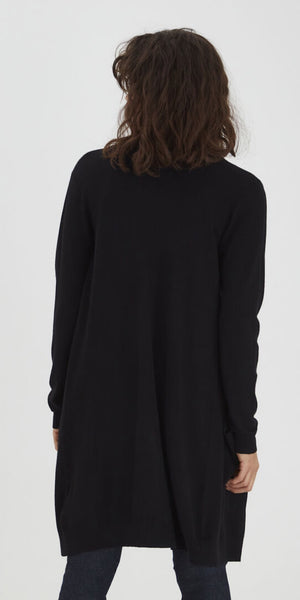 PULZ Sara Longline Cardigan in Black - TheSecretCloset.Boutique