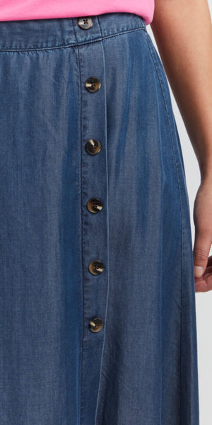 ICHI LAMBREY Skirt in Dark Blue - TheSecretCloset.Boutique