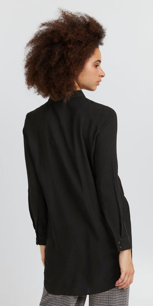 ICHI MAIN Longline Shirt in Black - TheSecretCloset.Boutique