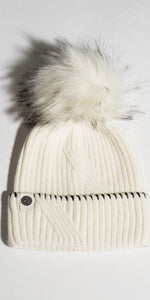 LUXY Finley Faux Fur Hat in Ecru