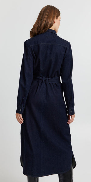 PULZ ROSIA Denim Dress in Dark Blue - TheSecretCloset.Boutique