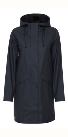 ICHI TAZI Raincoat in Navy - TheSecretCloset.Boutique