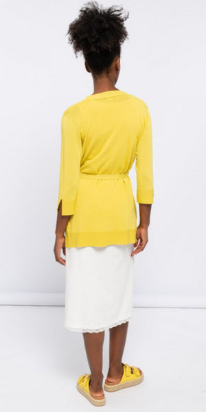 smf Luxury Wrap Cardigan in Yellow - TheSecretCloset.Boutique