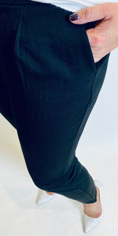 b young Rizetta Metallic Pinstripe Trousers - TheSecretCloset.Boutique