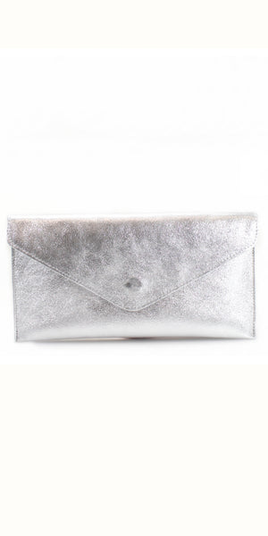 Leather Metallic Clutch Bag (various colours) - TheSecretCloset.Boutique