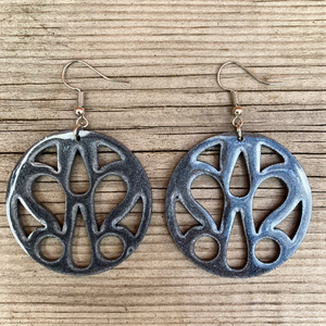 Gatsby Large Pewter Earrings - TheSecretCloset.Boutique