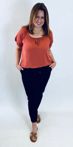 b. young Joella Blouse in Terracotta - TheSecretCloset.Boutique