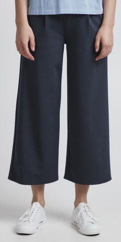 ICHI KATE Wide Leg Trousers in Total Eclipse