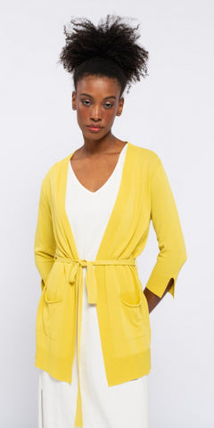 smf Luxury Wrap Cardigan in Yellow - TheSecretCloset.Boutique