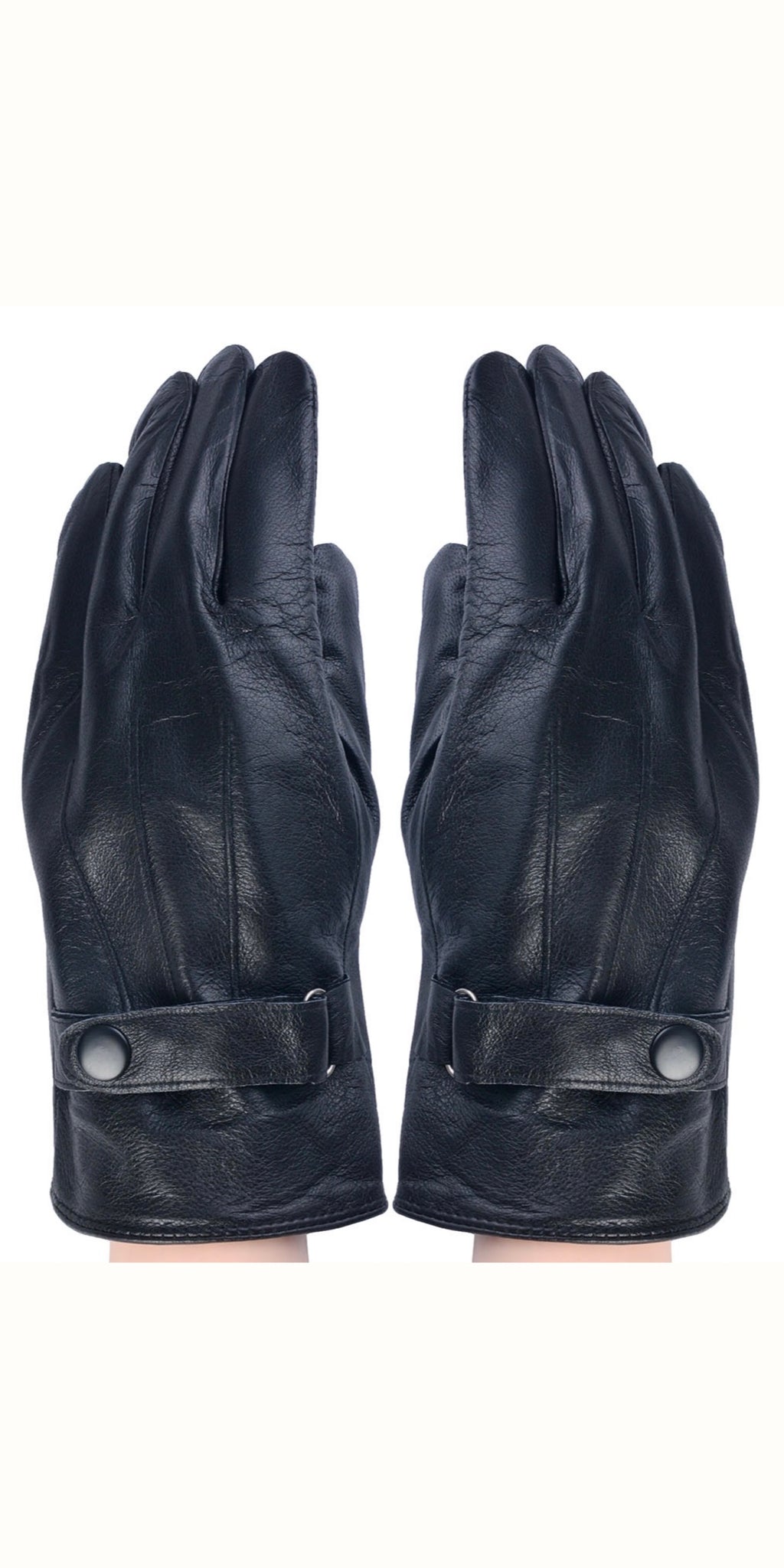 Men’s Black Leather Gloves - TheSecretCloset.Boutique