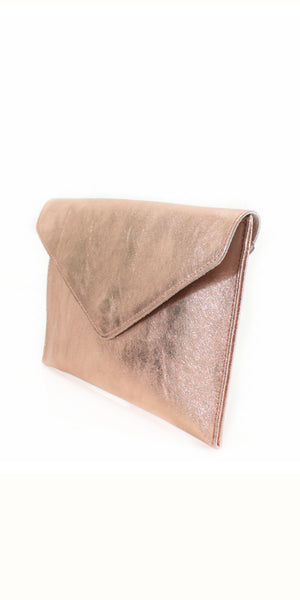 Leather Metallic Clutch Bag (various colours) - TheSecretCloset.Boutique