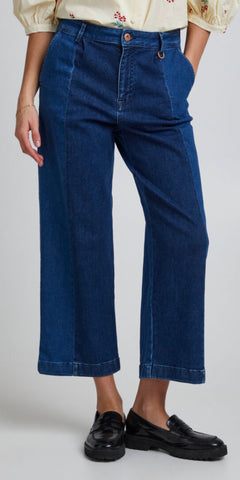 PULZ LIVA Wide Leg 2 Tone Jeans - TheSecretCloset.Boutique